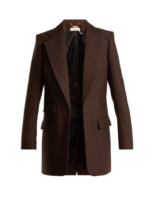 Matchesfashion.com Chlo - Notch Lapel Single Breasted Blazer - Womens - Dark Brown