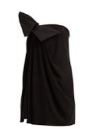Saint Laurent Bow-embellished Strapless Crepe Dress
