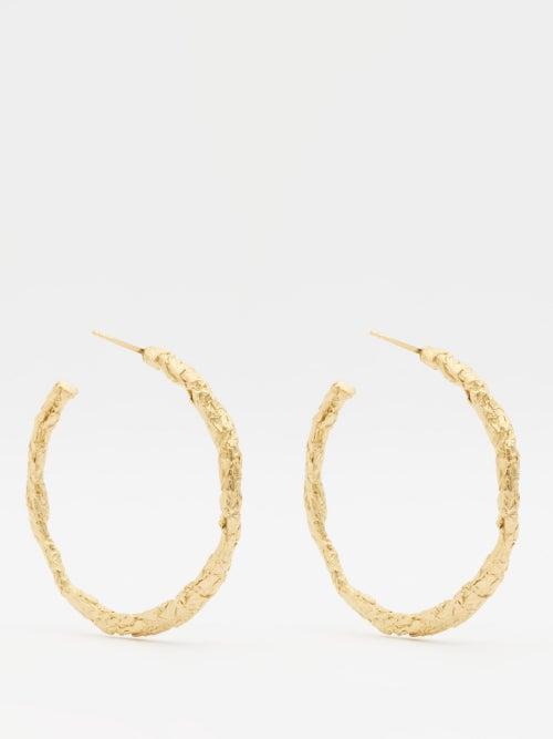 Completedworks - Medium Crushed Recycled 14kt Gold-vermeil Hoops - Womens - Gold