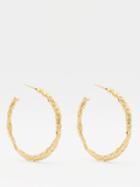Completedworks - Medium Crushed Recycled 14kt Gold-vermeil Hoops - Womens - Gold