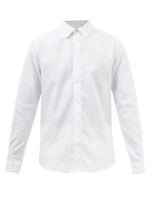 Paul Smith - Artist Stripe-cuff Cotton-poplin Shirt - Mens - White