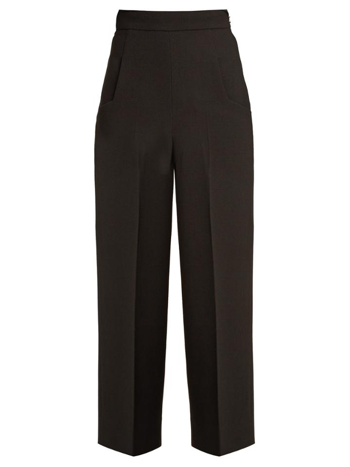 Roland Mouret Ward High-rise Wool-crepe Cropped Trousers