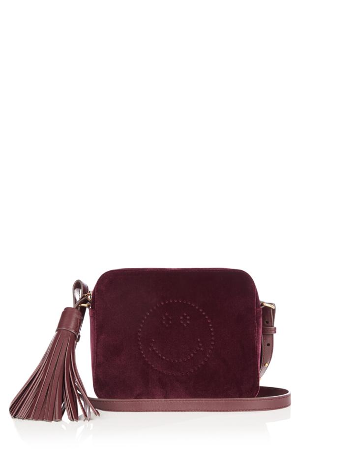 Anya Hindmarch Smiley Velvet Cross-body Bag