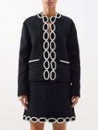 Valentino - Sequinned-chain Tweed Jacket - Womens - Black Silver