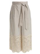 Zimmermann Meridian Striped Broderie-anglaise Cotton Trousers