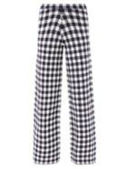 Matchesfashion.com Staud - Avalancha Gingham Wide-leg Knitted Trousers - Womens - Navy White