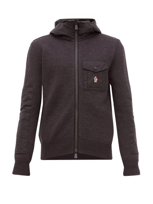 Matchesfashion.com Moncler Grenoble - Zip Through Hooded Sweatshirt - Mens - Grey