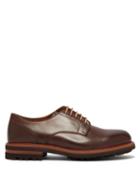 Matchesfashion.com Brunello Cucinelli - Tread Sole Leather Derby Shoes - Mens - Brown