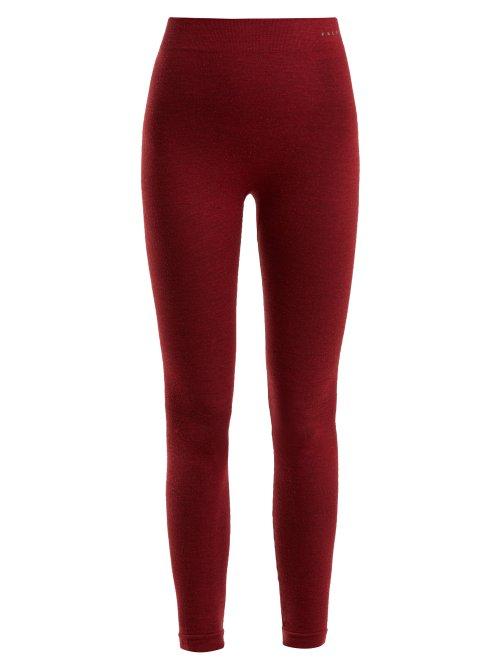 Matchesfashion.com Falke - Wool Blend Performance Leggings - Womens - Burgundy