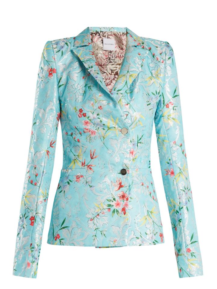 Halpern Floral-jacquard Single-breasted Jacket