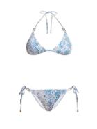 Matchesfashion.com Melissa Odabash - Cancun Python Print Triangle Bikini - Womens - Python