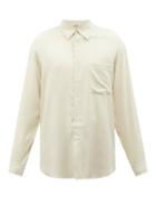 Auralee - Patch-pocket Wool-twill Shirt - Mens - Cream
