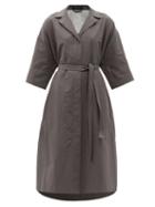 Matchesfashion.com Joseph - Drita Cotton-blend Shirt Dress - Womens - Dark Grey