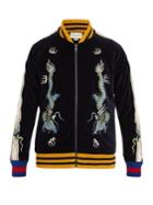 Gucci Dragon-embroidered Cotton-blend Bomber Jacket