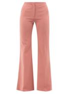 Altuzarra - Newton Flared-leg Cady Suit Trousers - Womens - Pink