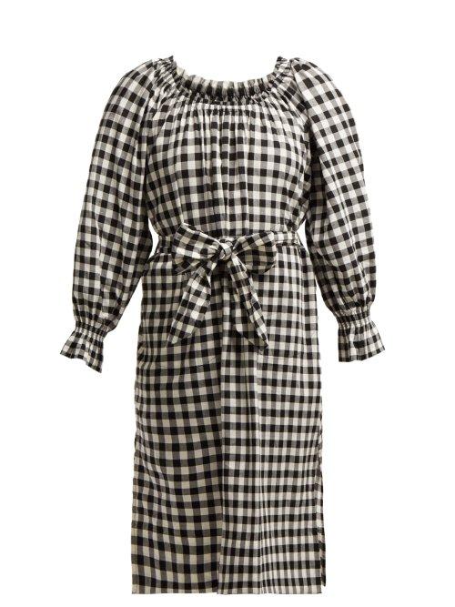 Matchesfashion.com Belize - Maryam Gingham Cotton Dress - Womens - Black White