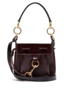 Matchesfashion.com See By Chlo - Tony Small Python Effect Leather Bucket Bag - Womens - Burgundy
