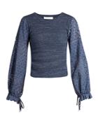 See By Chloé Broderie-anglaise Blouson-sleeved Top