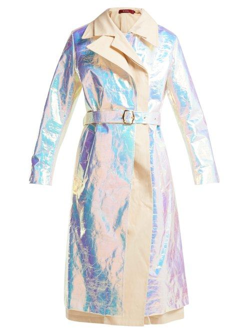 Matchesfashion.com Sies Marjan - Mamie Iridescent Cotton Trench Coat - Womens - Metallic