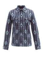 Matchesfashion.com Rrl - Diamond-jacquard Wool-blend Shirt - Mens - Navy Multi