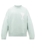 Matchesfashion.com Ami - Oversized Logo Intarsia Merino Wool Sweater - Mens - V626