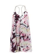 Ladies Rtw Halpern - Tie-dye Satin Mini Dress - Womens - Pink Multi