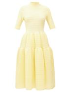 Matchesfashion.com Cecilie Bahnsen - Trude High-neck Tiered Dress - Womens - Yellow