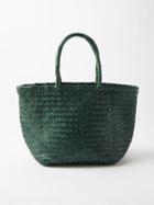 Dragon Diffusion - Grace Small Woven-leather Basket Bag - Womens - Dark Green