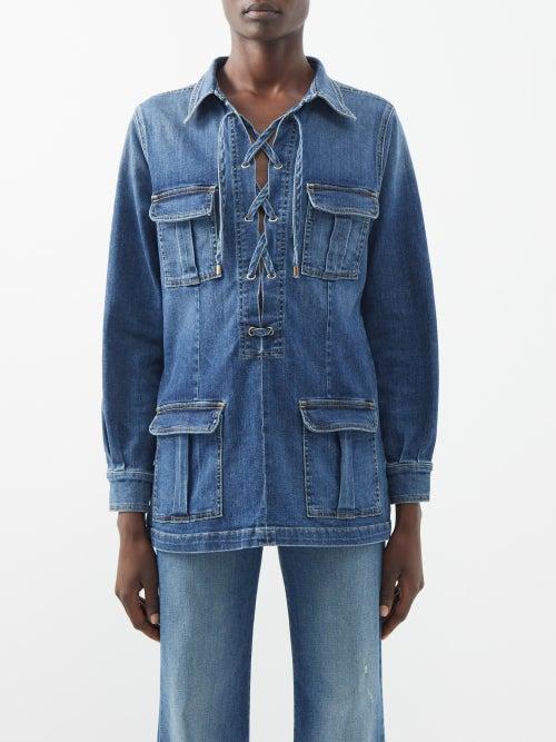 Nili Lotan - Monique Flap-pocket Denim Jacket - Womens - Denim