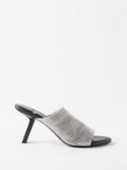 Balenciaga - Tight 80 Crystal-embellished Mules - Womens - Silver