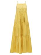 Matchesfashion.com Sea - Luna Tiered Cotton Blend Maxi Dress - Womens - Yellow