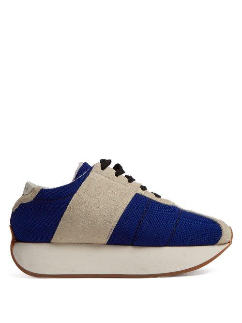Matchesfashion.com Marni - Big Foot Low Top Trainers - Womens - Blue Beige