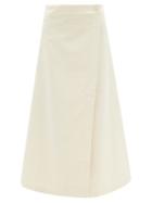 Three Graces London - Theo Wrap Cotton-blend Skirt - Womens - Ivory