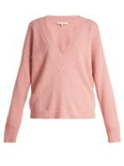 Matchesfashion.com Tibi - Oversized V Neck Alpaca Blend Sweater - Womens - Pink