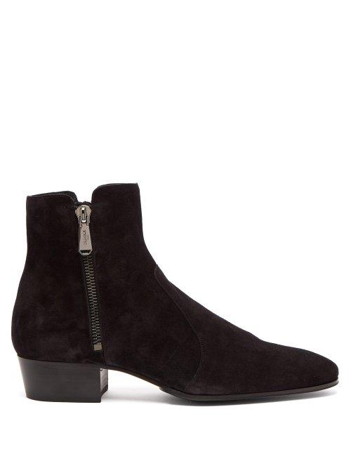 Matchesfashion.com Balmain - Anthos Suede Ankle Boots - Mens - Black
