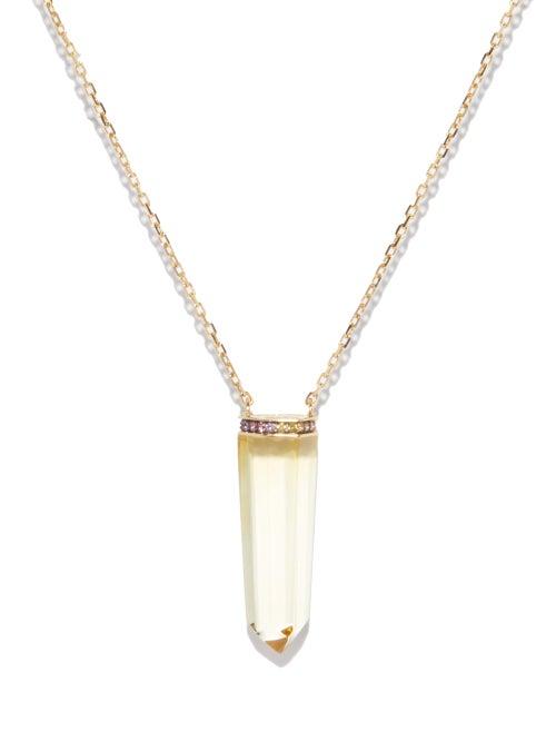 Noor Fares - Dusk Citrine, Sapphire & 18kt Gold Necklace - Womens - Yellow