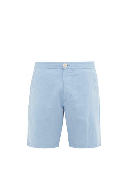 Matchesfashion.com Oliver Spencer - Drawstring Linen Blend Shorts - Mens - Blue