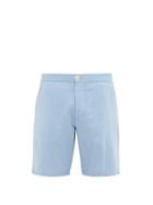 Matchesfashion.com Oliver Spencer - Drawstring Linen Blend Shorts - Mens - Blue