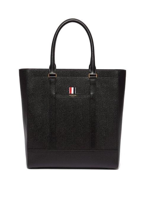 Matchesfashion.com Thom Browne - Pebbled Leather Tote - Mens - Black