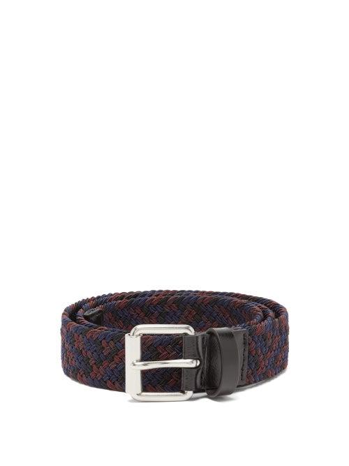 Matchesfashion.com Paul Smith - Elasticated Webbing And Leather Belt - Mens - Multi