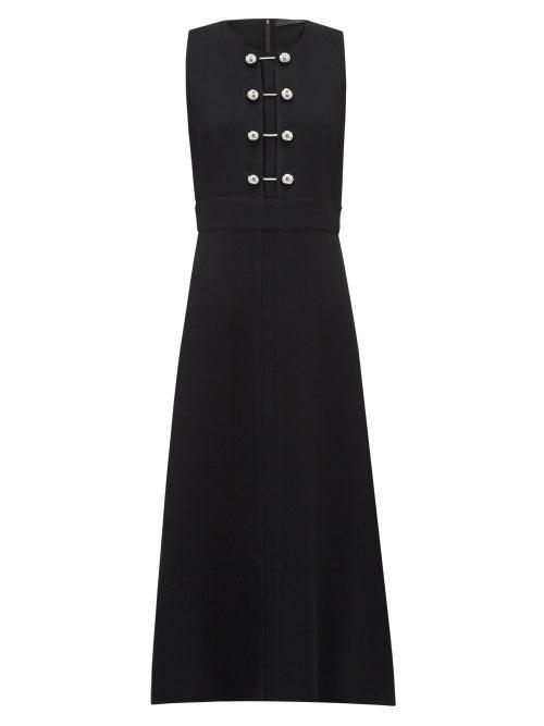 Matchesfashion.com Proenza Schouler - Bar Embellished Cut Out Crepe Dress - Womens - Black