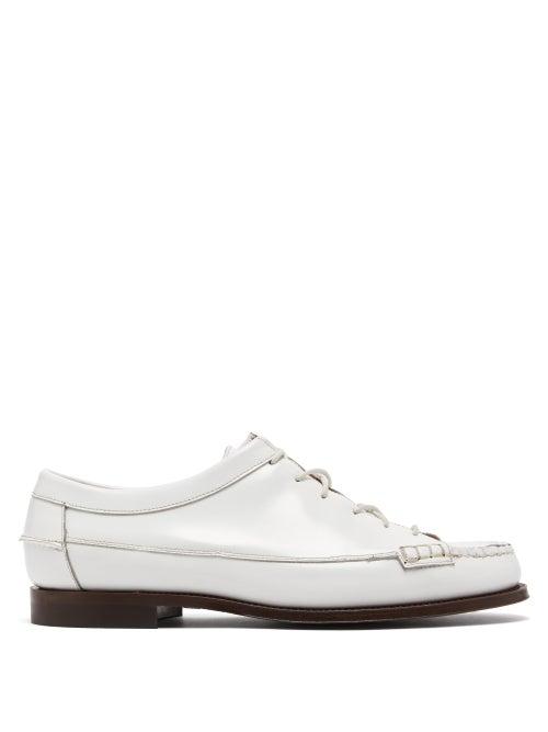 Matchesfashion.com Hereu - Priego Leather Derby Shoes - Mens - White