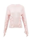 Matchesfashion.com Giambattista Valli - Ruffled Cashmere-blend Sweater - Womens - Light Pink