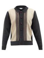Sasquatchfabrix. - 70-21 Striped Wool-blend Cardigan - Mens - Black White