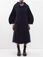 Comme Des Garons Comme Des Garons - Curved-sleeve Coat - Womens - Navy
