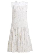 Matchesfashion.com See By Chlo - Tiered Floral Broderie Anglaise Cotton Midi Dress - Womens - White