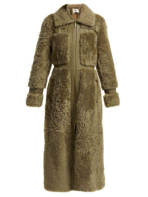 Matchesfashion.com Zimmermann - Tempest Shearling Long Coat - Womens - Green