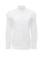 Matchesfashion.com Noir Kei Ninomiya - Chantilly-lace Trimmed Cotton Blouse - Womens - White