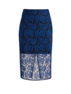 Diane Von Furstenberg Geometric-embroidered Tulle Pencil Skirt