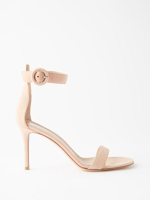 Gianvito Rossi - Portofino 85 Suede Sandals - Womens - Beige